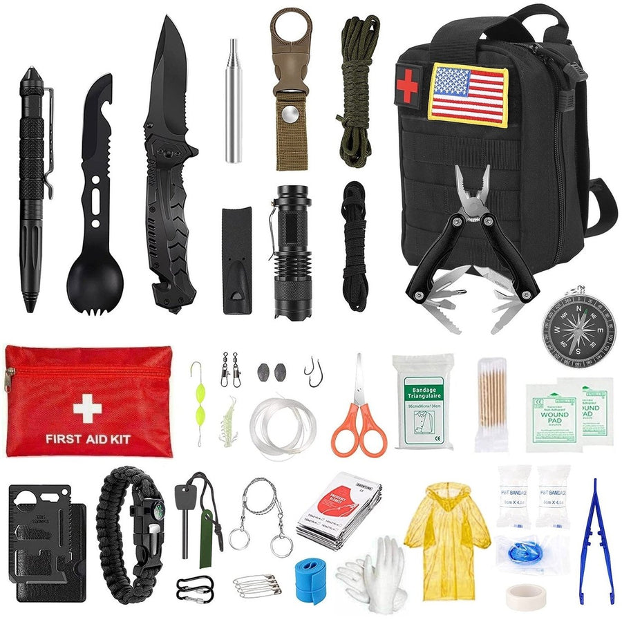 47-Pieces: Emergency Survival Kit EDC Gear Equipment Tool with Pouch Image 1