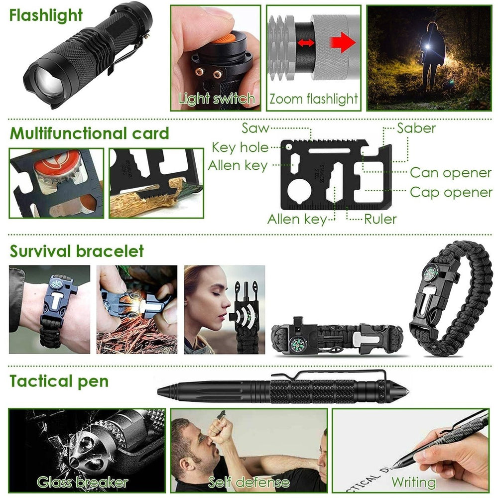 47-Pieces: Emergency Survival Kit EDC Gear Equipment Tool with Pouch Image 2