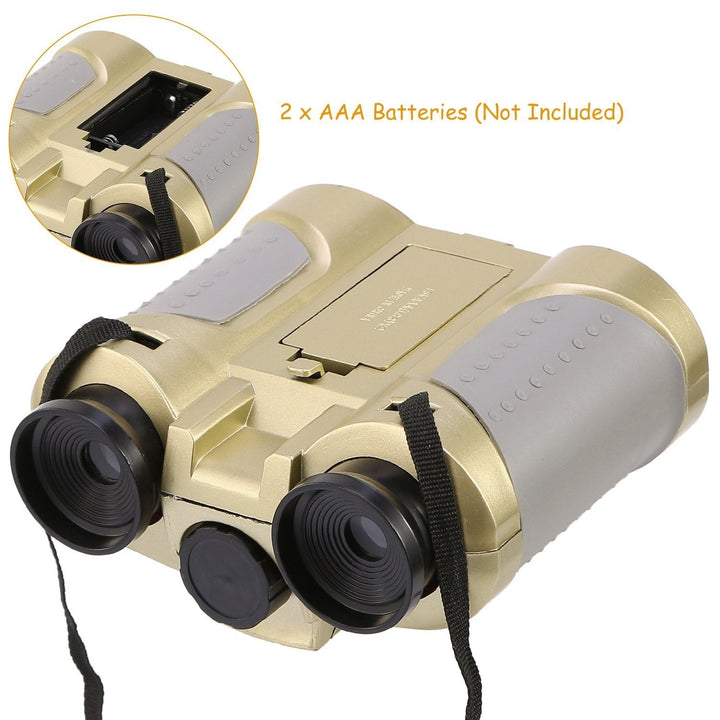 4x30 Kid Toy Night Vision Binoculars with Pop-Up LED Light Image 3