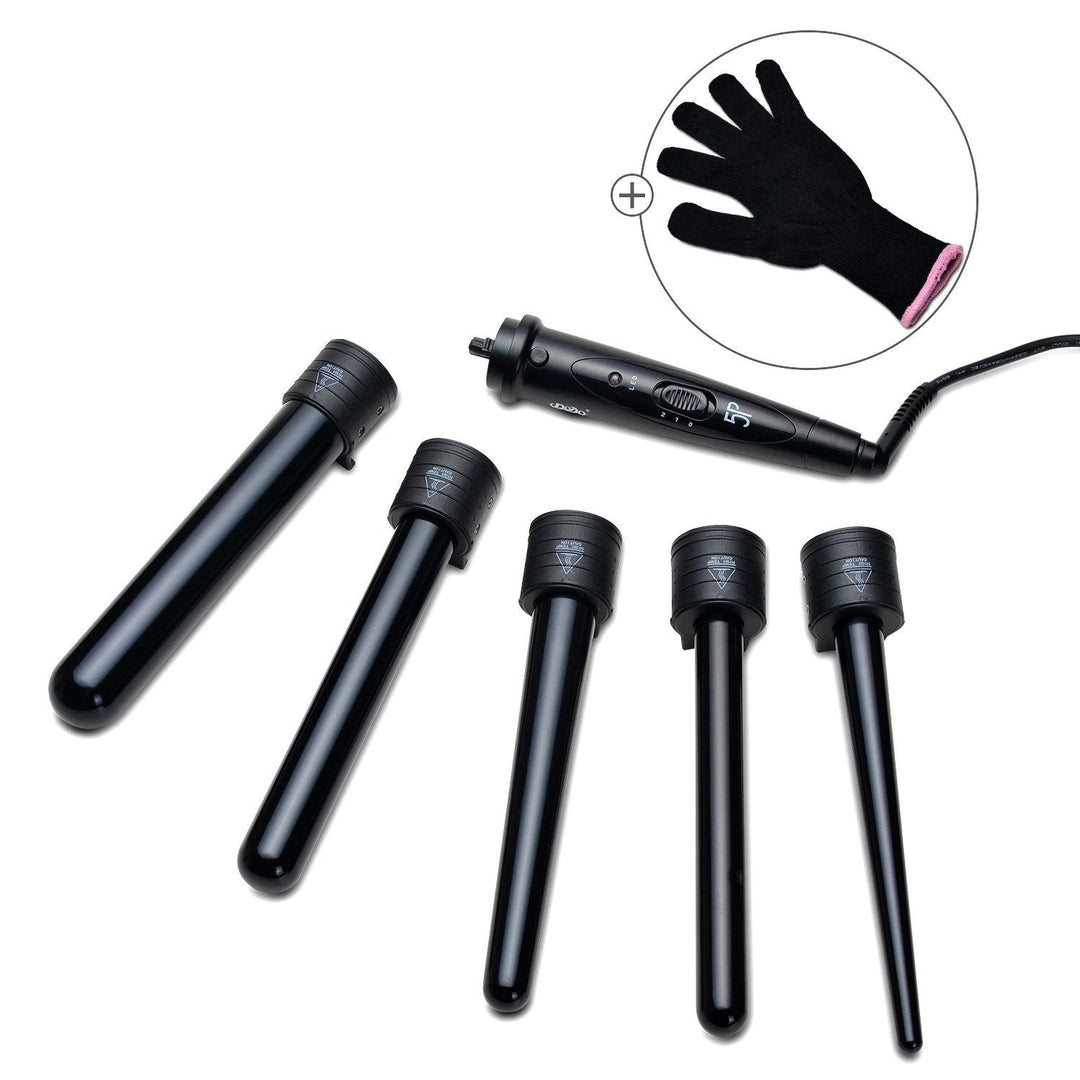 5-in-1 Curling Iron Wand Set Hair Curler Set With 5 Interchangeable Barrels Roller Image 2