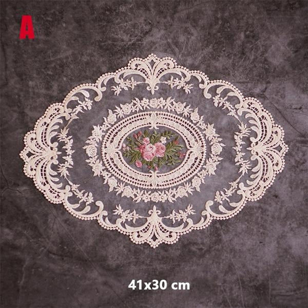 5-Pack: 3 Styles Vintage Lace Embroidery Placemat Image 2