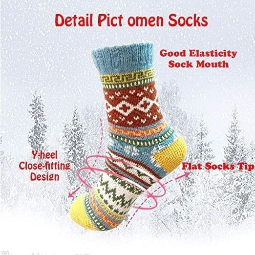 5-Pairs: Womens Winter Socks Image 2