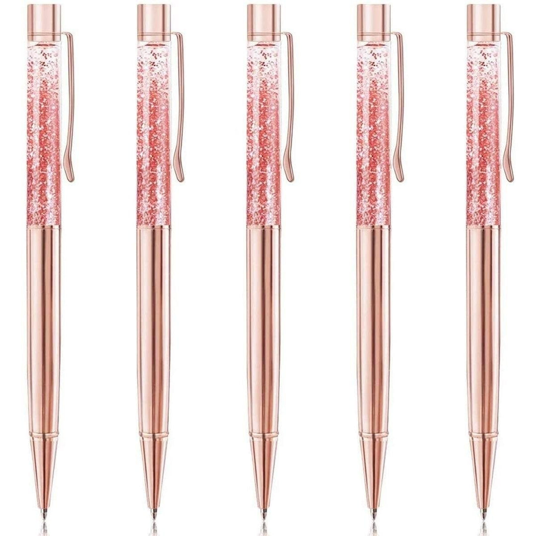 5-Piece: Bling Dynamic Liquid Ballpoint Pens Image 1