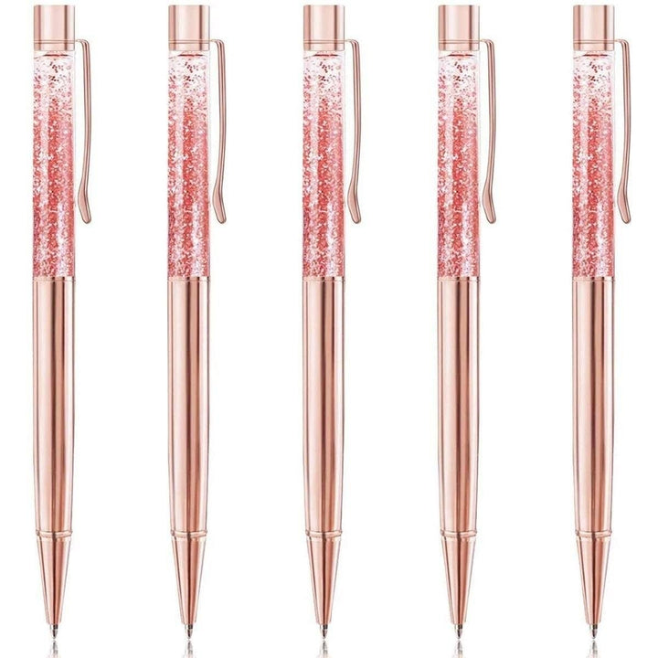 5-Piece: Bling Dynamic Liquid Ballpoint Pens Image 1