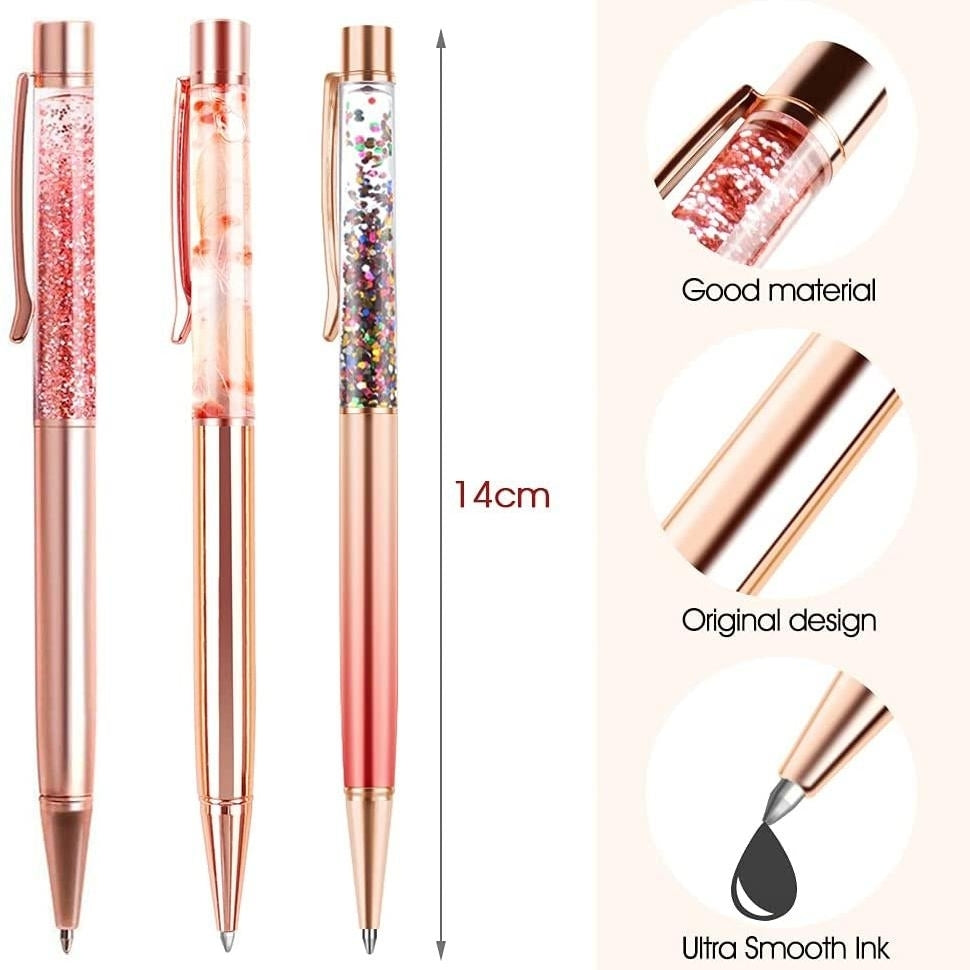 5-Piece: Bling Dynamic Liquid Ballpoint Pens Image 2