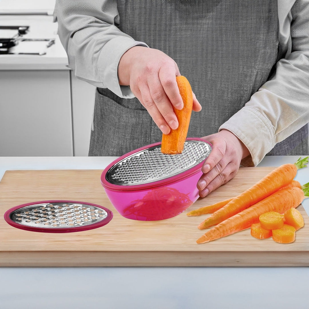 5-Piece: Cheese Grater Citrus Lemon Zester With Food Storage Container and Lid Image 1