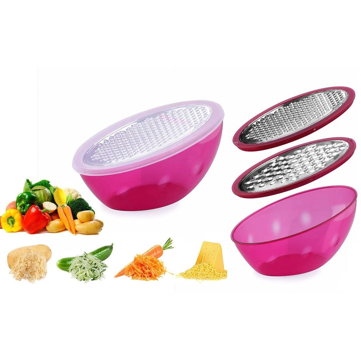 5-Piece: Cheese Grater Citrus Lemon Zester With Food Storage Container and Lid Image 2