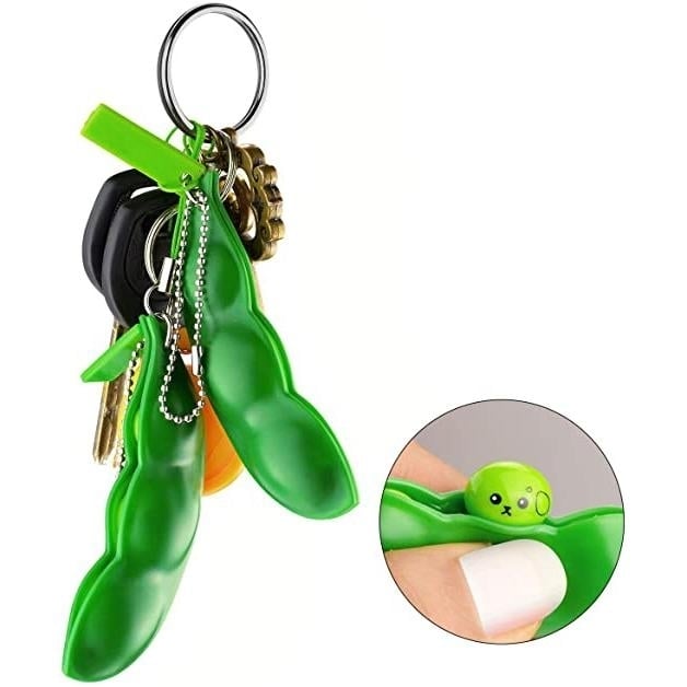 5-Piece: Edamame Keychain Squeeze Toy Image 2