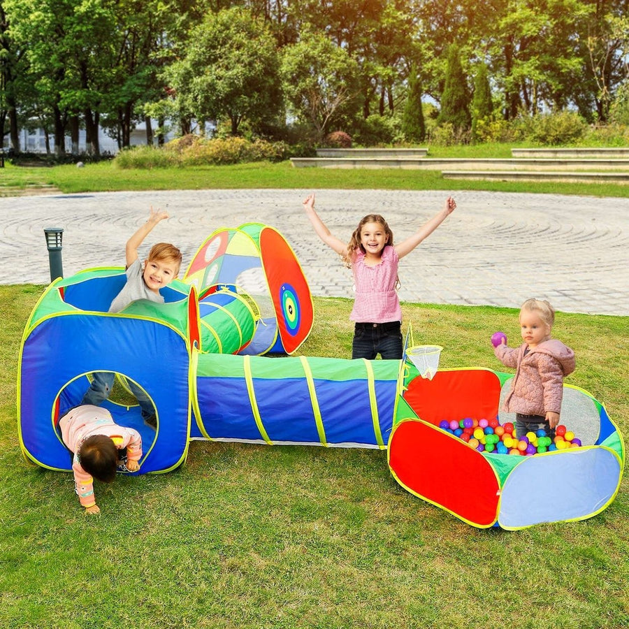 5-Piece: Pop Up Playhouse Kids Ball Pit Tents Image 1