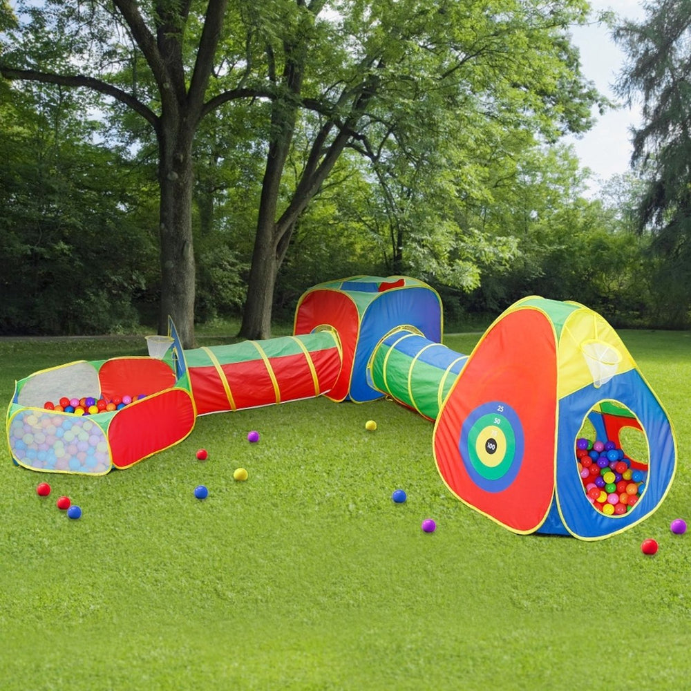 5-Piece: Pop Up Playhouse Kids Ball Pit Tents Image 2