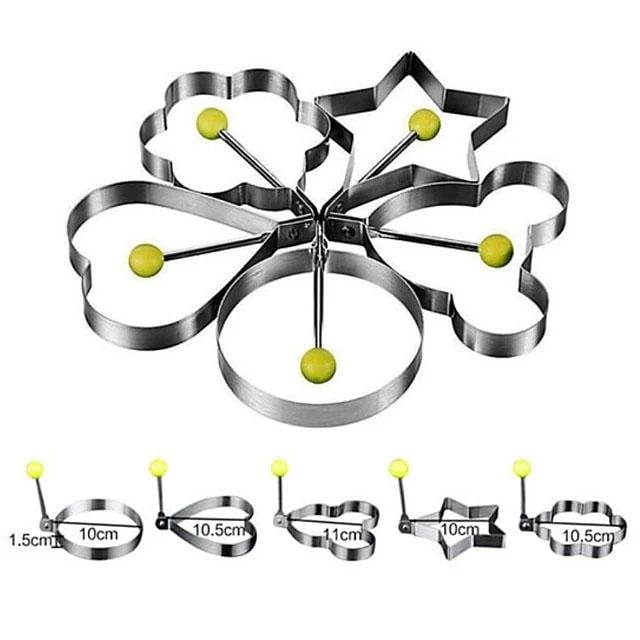 5-Pieces Set: Fried Egg Mold Pancake Rings Shaped Image 4