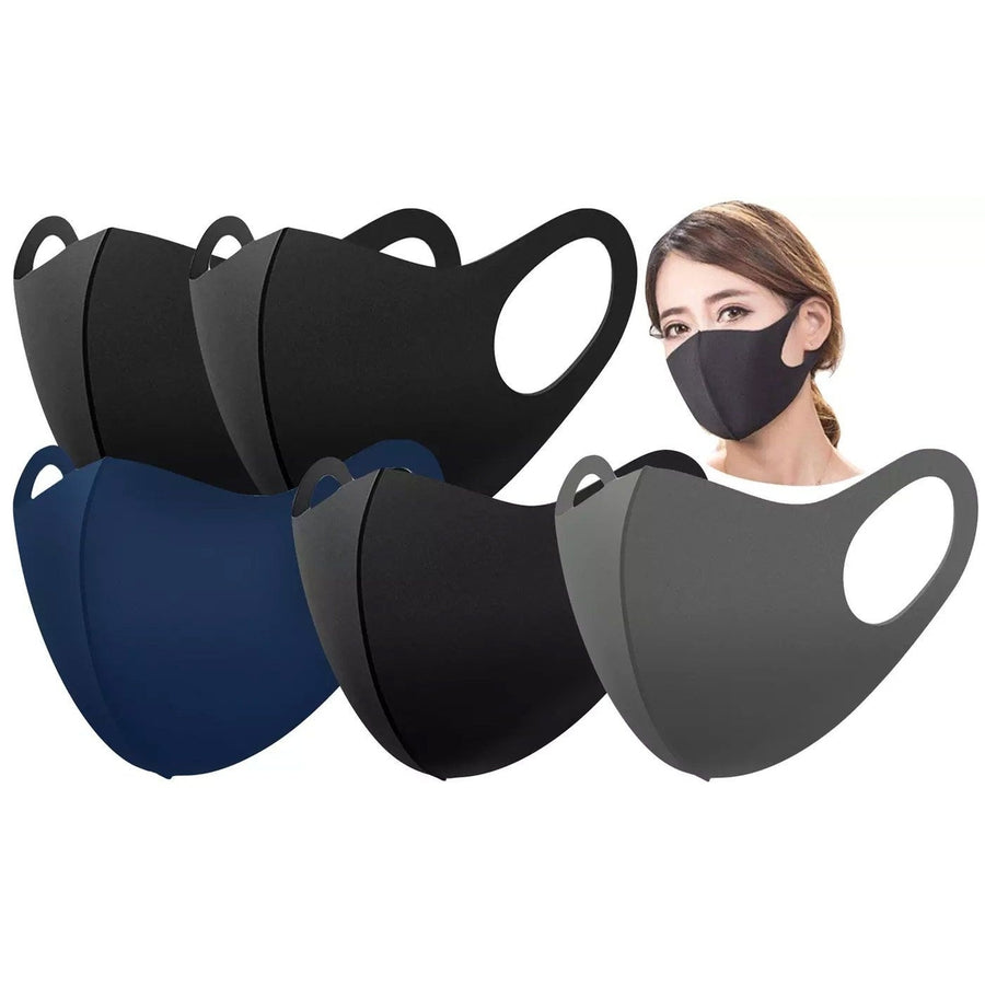 5-Pieces: 2-Ply Fabric Reusable Face Masks - Unisex Adult Image 1