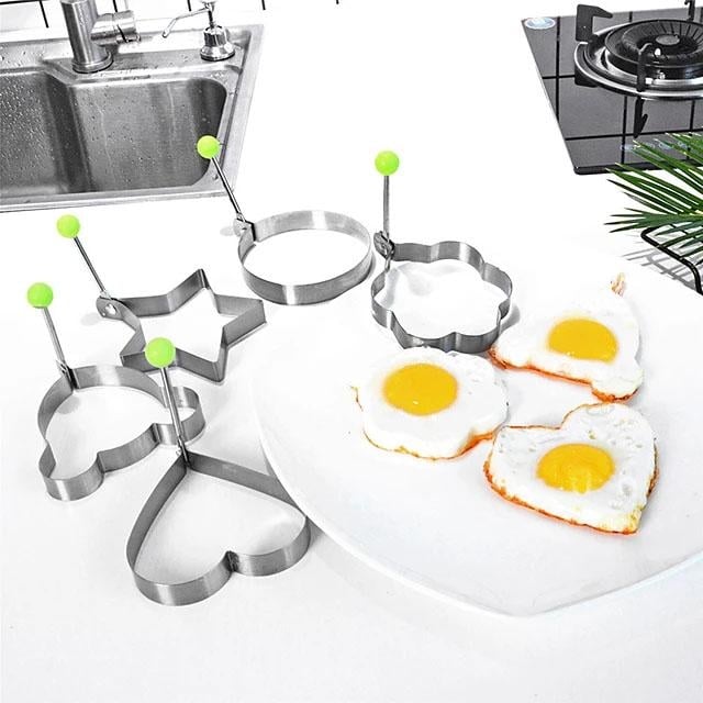 5-Pieces Set: Fried Egg Mold Pancake Rings Shaped Image 6