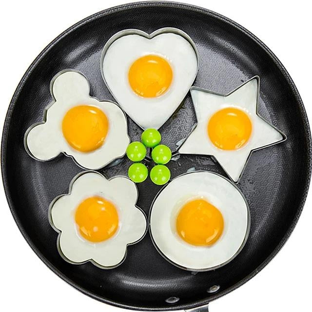 5-Pieces Set: Fried Egg Mold Pancake Rings Shaped Image 9