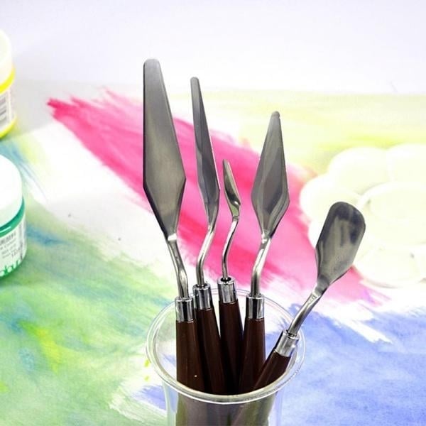 5-Pieces: Palette Steel Oil For Professional Stainless Knife Tool Painting Spatula Image 1