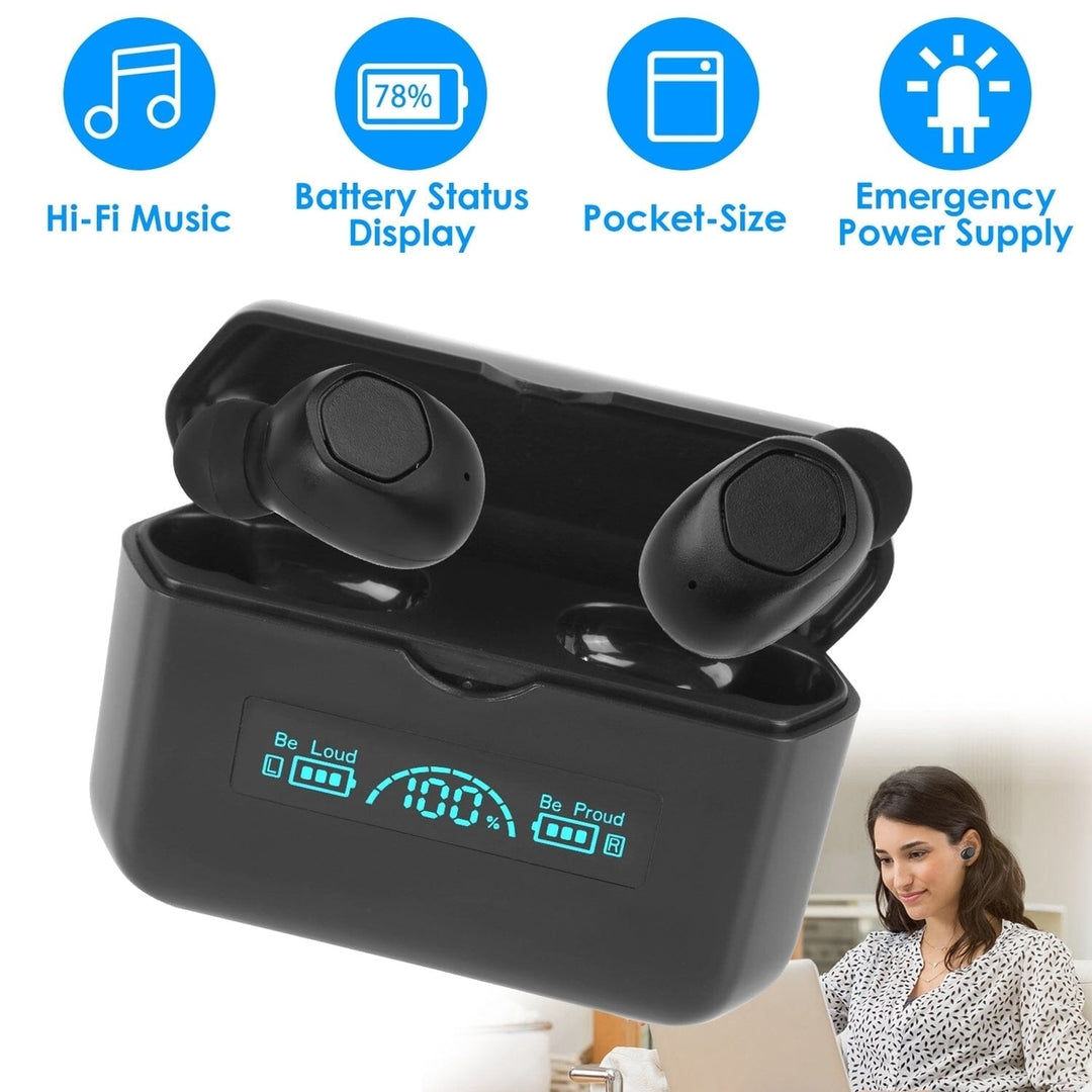 5.1 TWS Wireless Earphone with Charging Case IPX4 Waterproof Power Bank Image 12