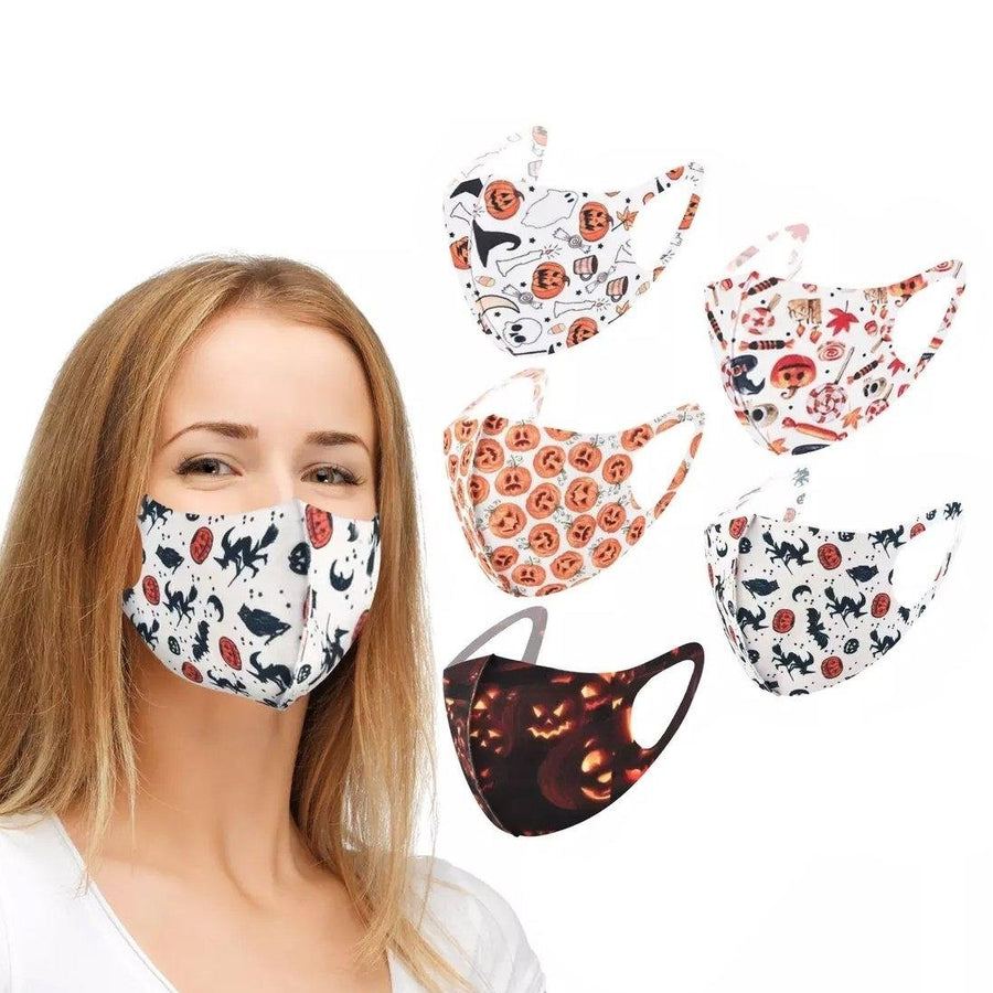 5-Pack: Fun Prints Reusable Halloween Face Masks Image 1