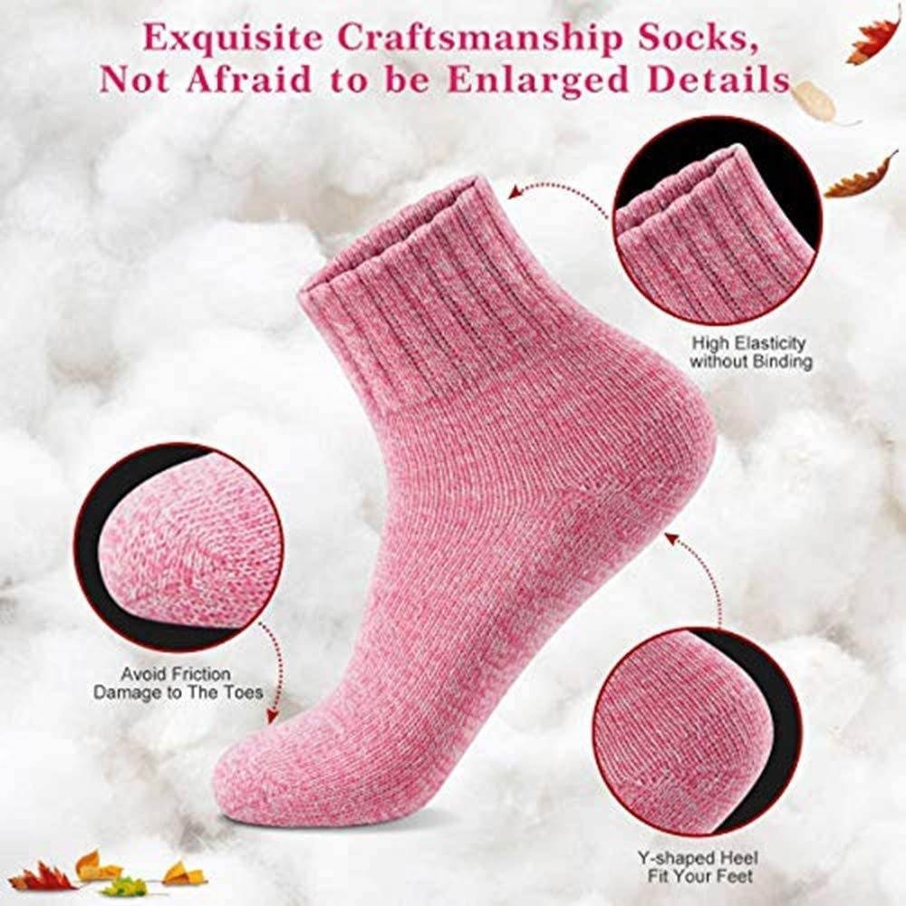 5-Pair: Womens Winter Socks Gift Box Free Size Thick Wool Soft Warm Casual Socks Image 3