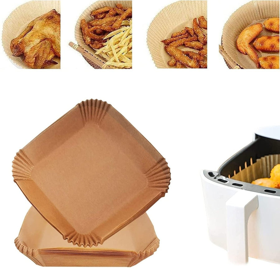 50-Pieces: Air Fryer Disposable Paper Liners Image 1