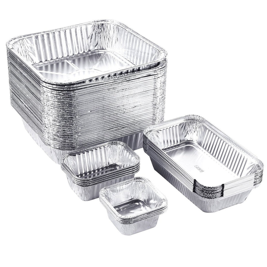 51-Packs: IMAGE 4 Size Aluminum Loaf Pans Disposable Premium Heavy-Duty Tin Foil Image 1