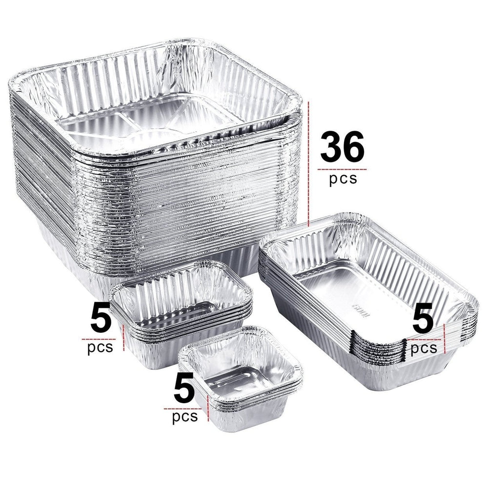 51-Packs: IMAGE 4 Size Aluminum Loaf Pans Disposable Premium Heavy-Duty Tin Foil Image 2