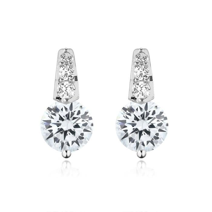 5cttw Sparkling Cubic Zirconia Dramatic Stud Earrings Image 1