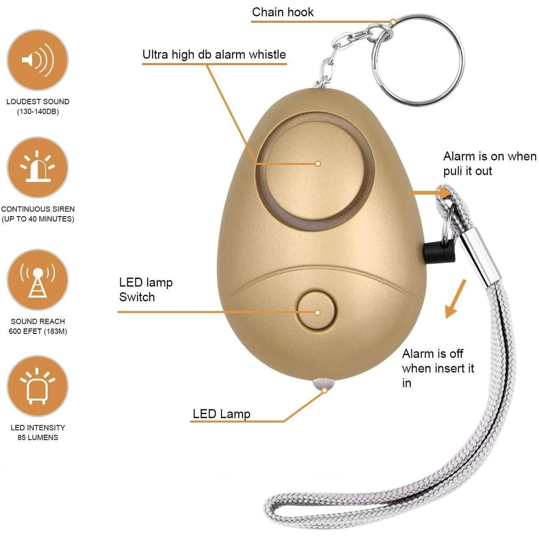 6-Pack: 140DB Personal Security Alarm Keychain with LED Lights Image 3