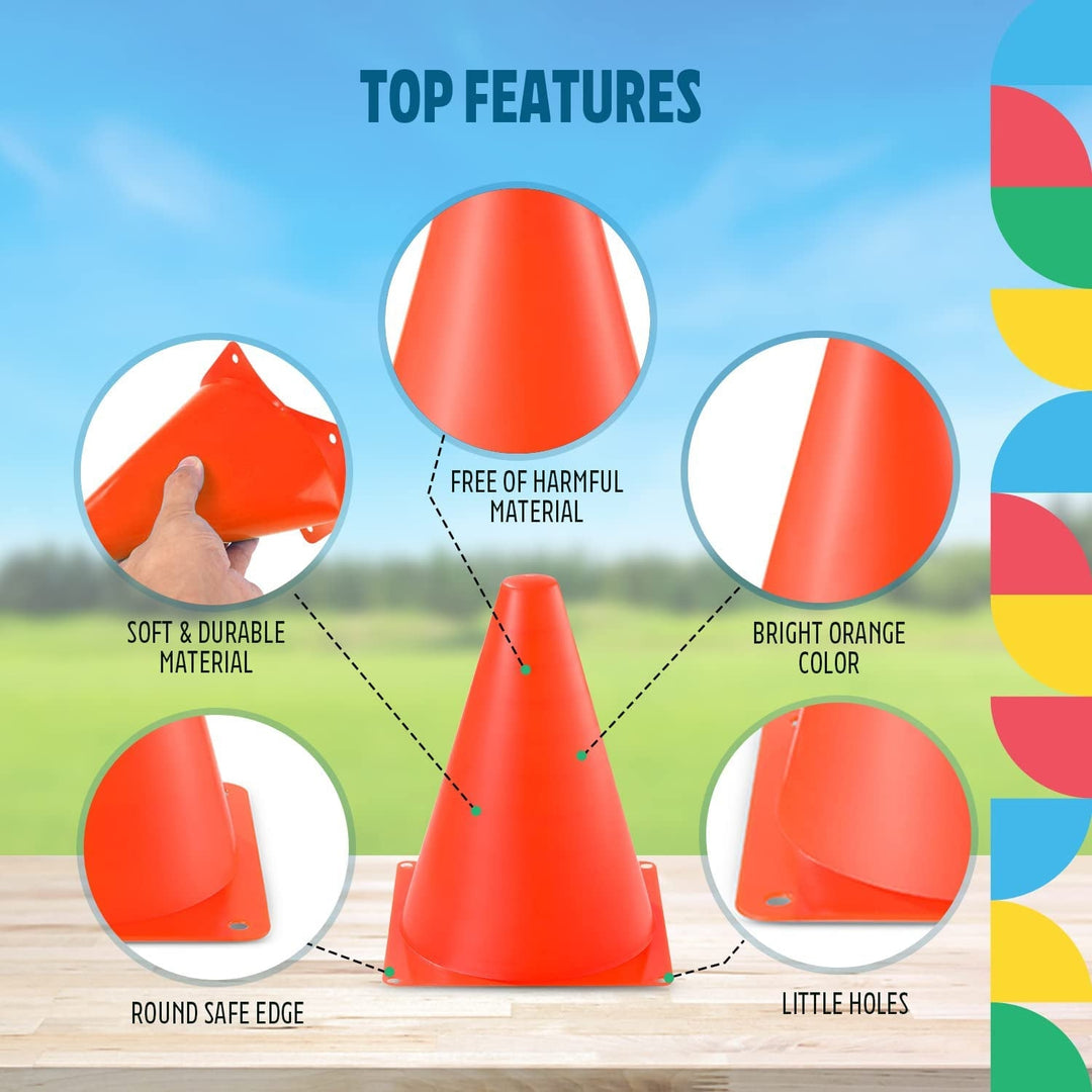 6-Pack: 7-inch Traffic Cones Sports Practice for Agility Drills and Training Image 2