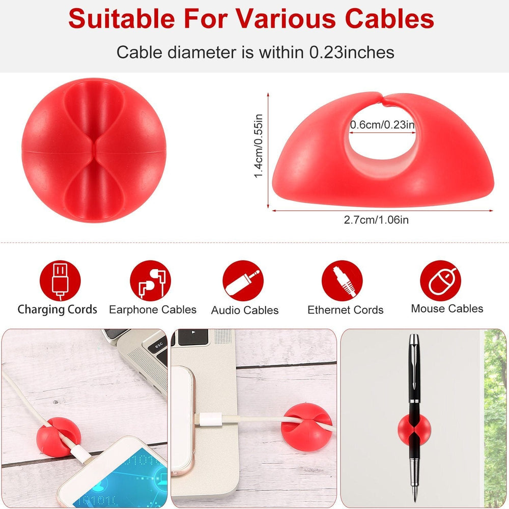 6-Pack: Cable Clips Adhesive Wire Cord Clamps Image 2