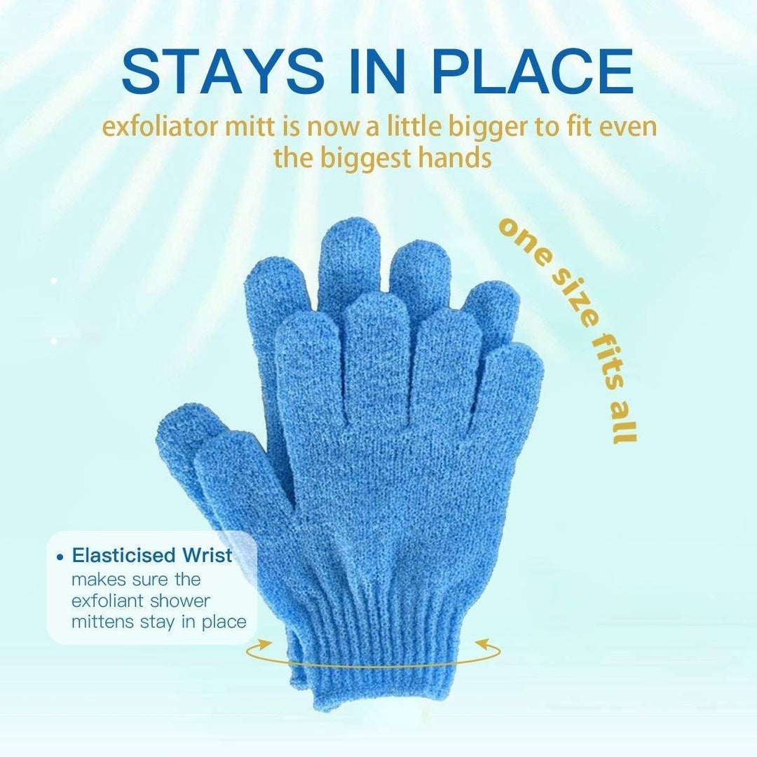 4-Pairs: Exfoliating Gloves - Premium Scrub Wash Mitt for Bath or Shower Image 4