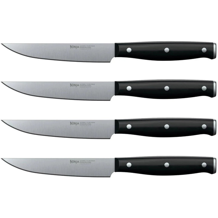 4-Piece Set: Ninja Foodi Never Dull Essential Steel Steak Knife Set K12004 Image 1