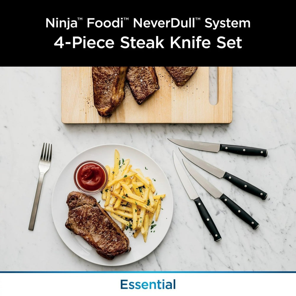 4-Piece Set: Ninja Foodi Never Dull Essential Steel Steak Knife Set K12004 Image 2