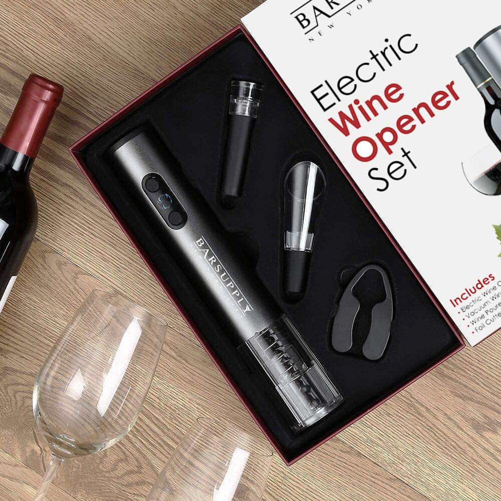 4-Piece Set: Electric Wine Bottle Opener Image 9