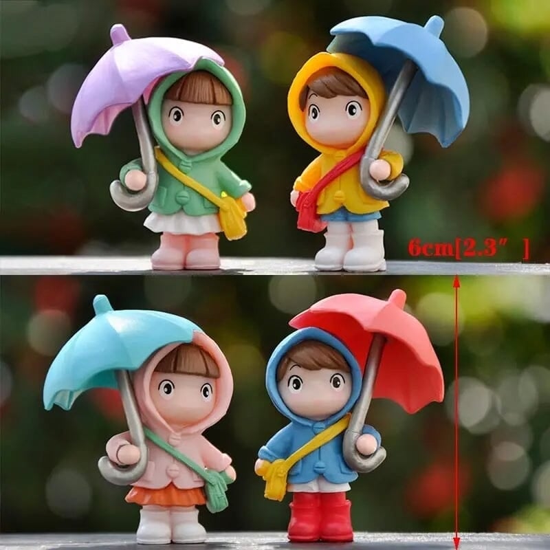 4-Piece Set: Umbrella Girl Figure Statue Image 2