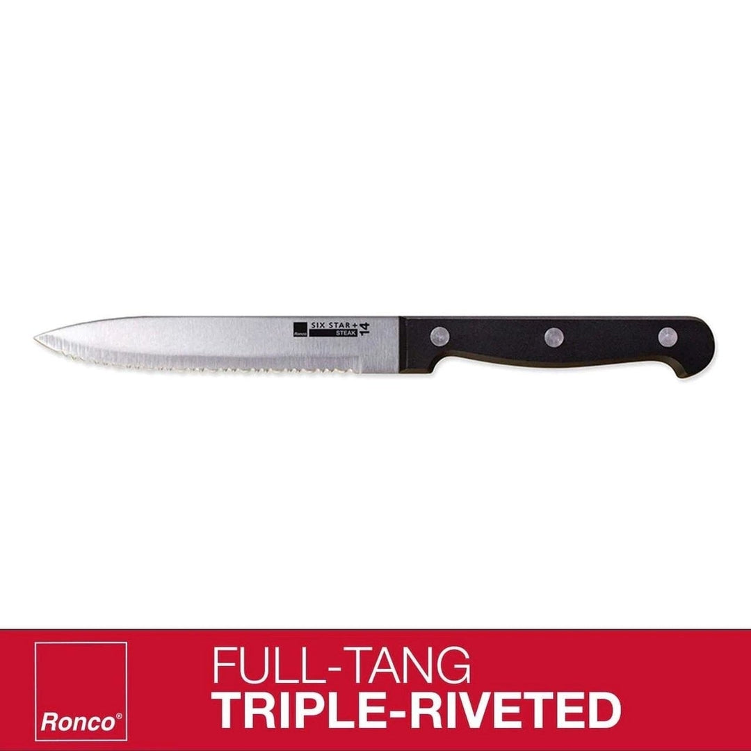 4-Piece Set: Steak Knife Set Stainless-Steel Serrated Blades Image 2