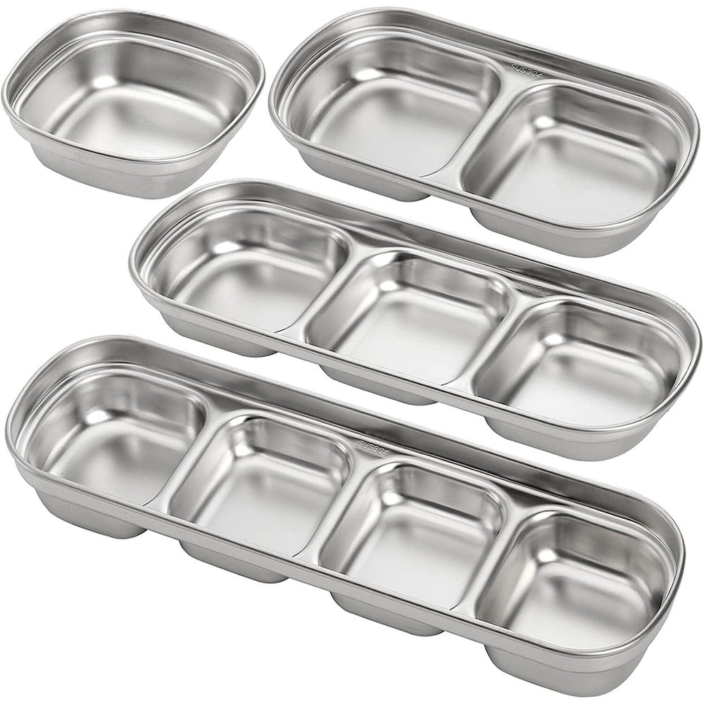 4-Piece Set: Stainless Steel Sauce Dish Image 2