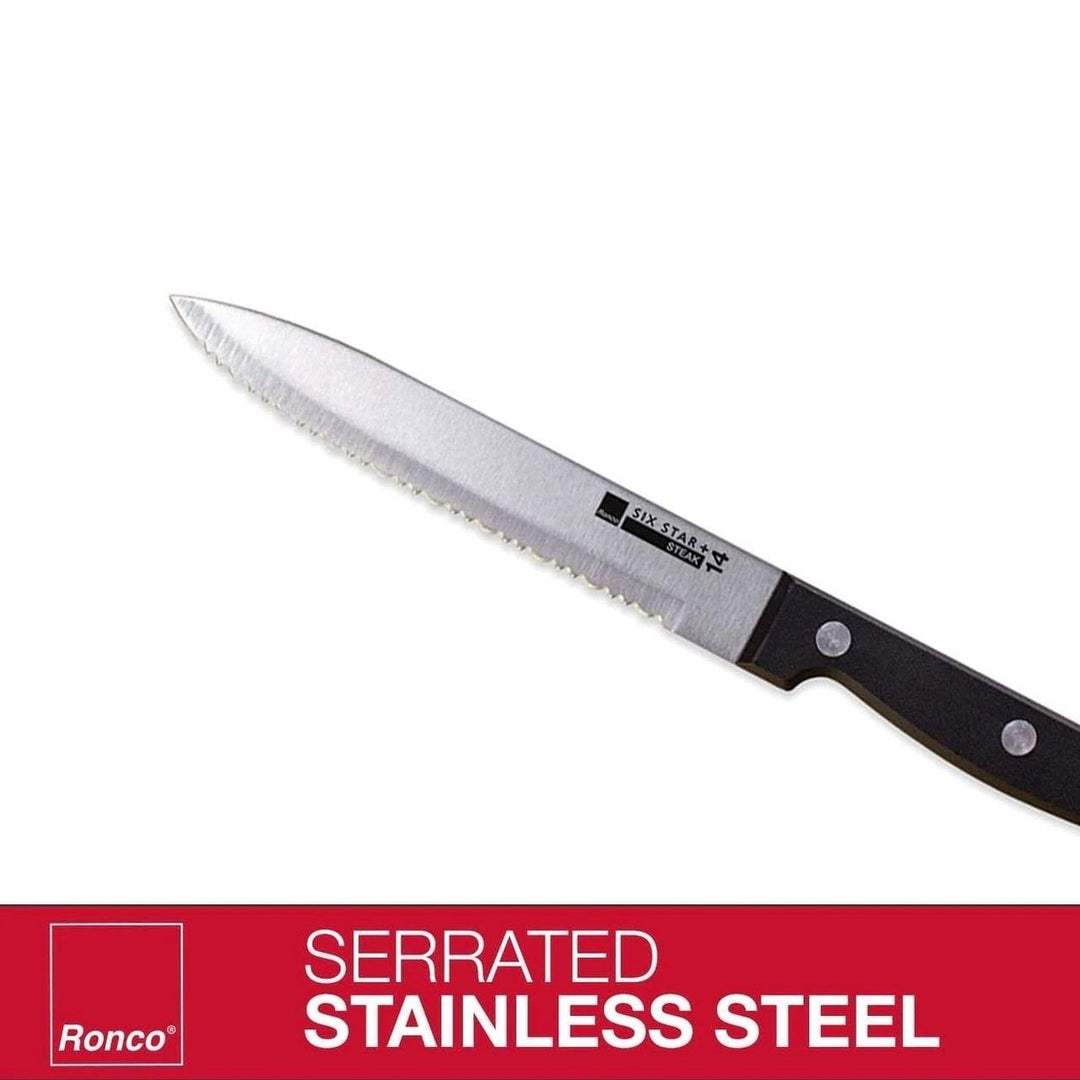 4-Piece Set: Steak Knife Set Stainless-Steel Serrated Blades Image 3