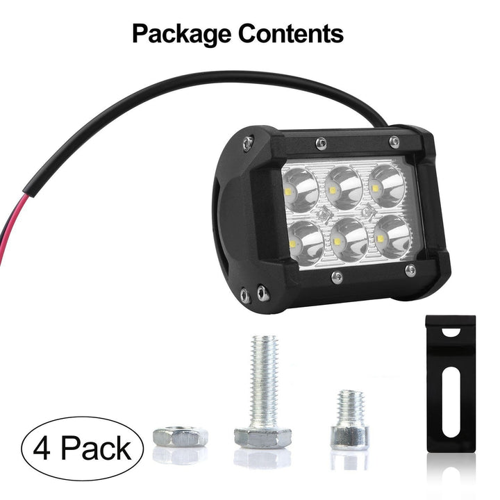 4-Piece: 4 18W Dual Row LED Spot Light Pod Image 4