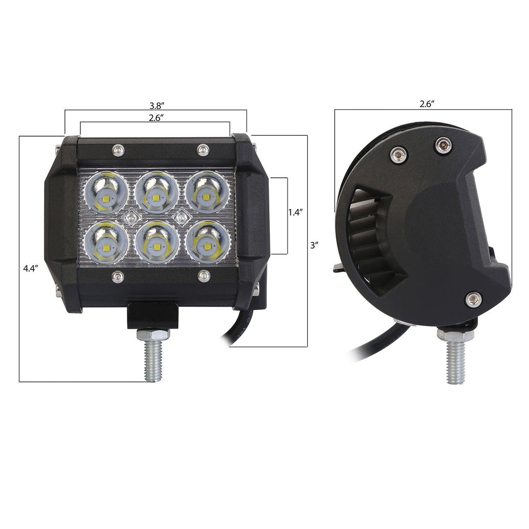 4-Piece: 4 18W Dual Row LED Spot Light Pod Image 6