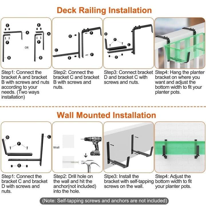 4-Piece: Adjustable Planter Box Brackets Image 11