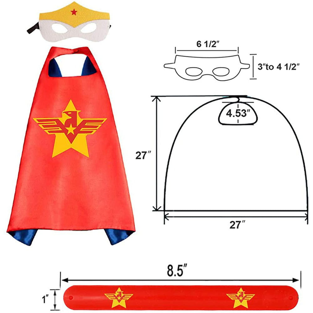 4-Piece: Kids Dress Up Superhero Capes Set and Slap Bracelets for Girls Image 2