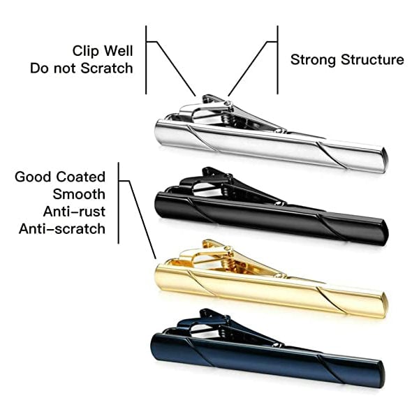 4-Piece: Mens Tie Clips Image 2