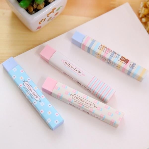 6-Pack: Stationery Supplies Kawaii Candy Color Eraser Image 2