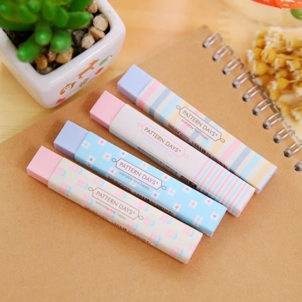 6-Pack: Stationery Supplies Kawaii Candy Color Eraser Image 4