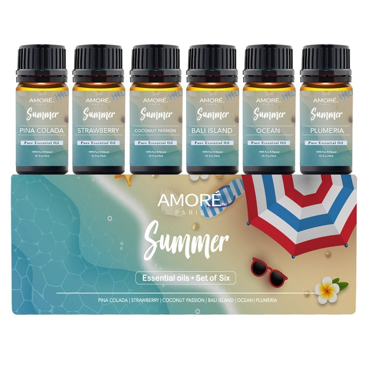 6-Pack: Summer Vibe Fresh Scented Aromatherapy Essential Oil For Diffusers Humidifiers Image 1