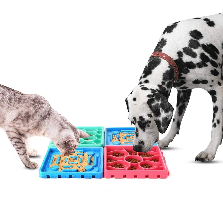 4-Piece: Pet Slow Feeder and Licking Tray Set Image 1