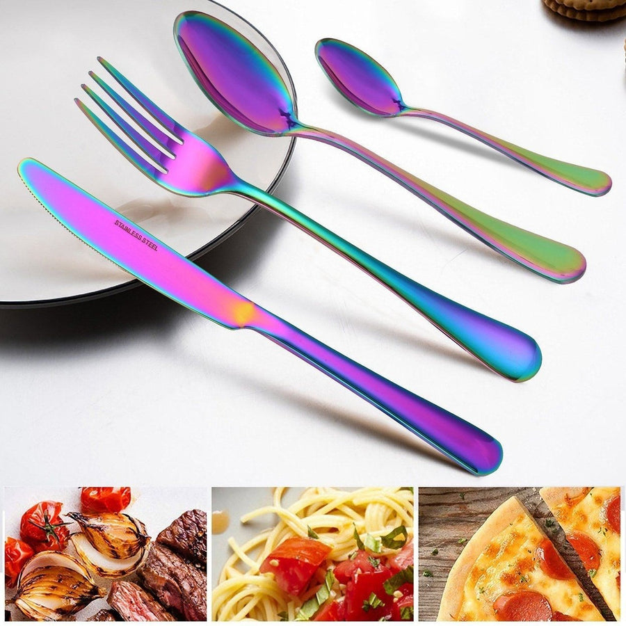 4-Pieces Set: Flatware Stainless Steel Silverware Cutlery Kitchen Set Image 1