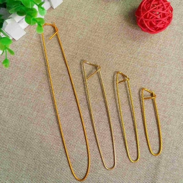 4-Pieces: Aluminum Stitch Holders Pins Knit Knitting Needles Crochet Hooks Image 2