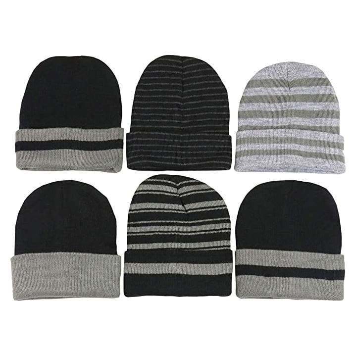 6-Pack: Mens Soft Stretchy Beanies Image 1