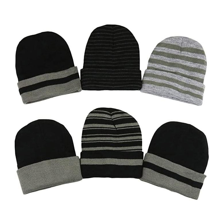 6-Pack: Mens Soft Stretchy Beanies Image 2